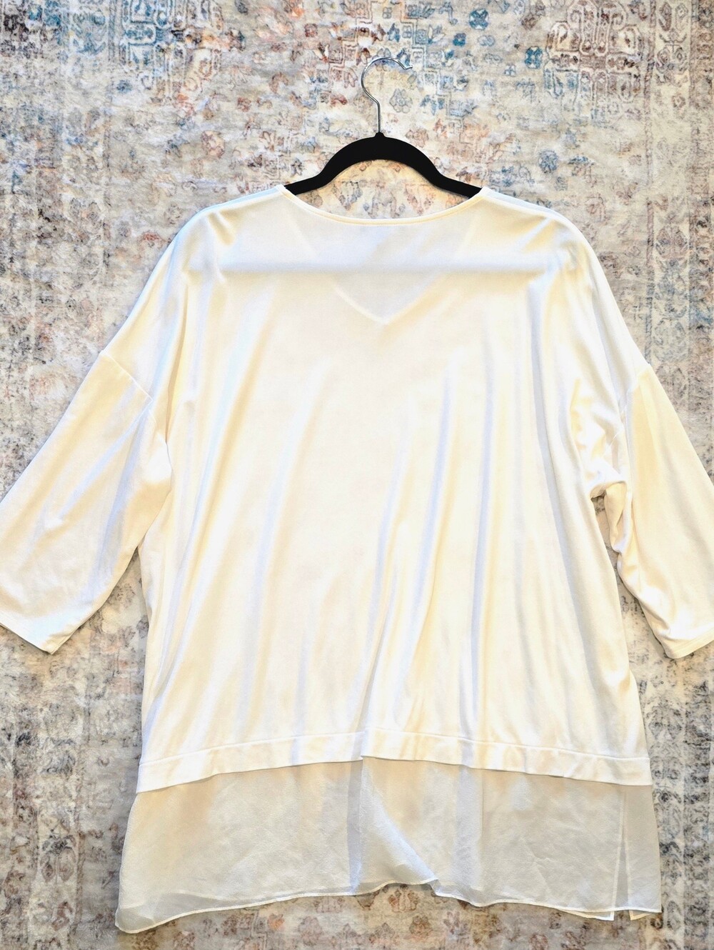 Eileen Fisher 100% Silk Ivory Tunic Top - Picture 3 of 5